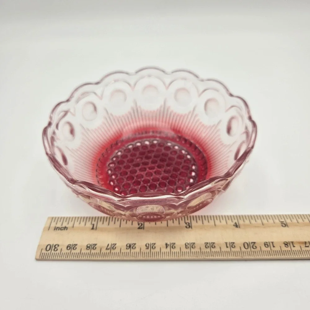 Set Of 2 Bartlett Collins St. Genevieve Ruby Stained Small Bowls With Bullseye
